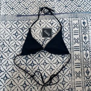Zaful Black Triangle String Bikini Set
